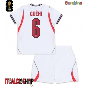 Inghilterra Marc Guehi #6 Prima Maglia Bambino Mondiali 2026 Manica Corta (+ Pantaloni corti)